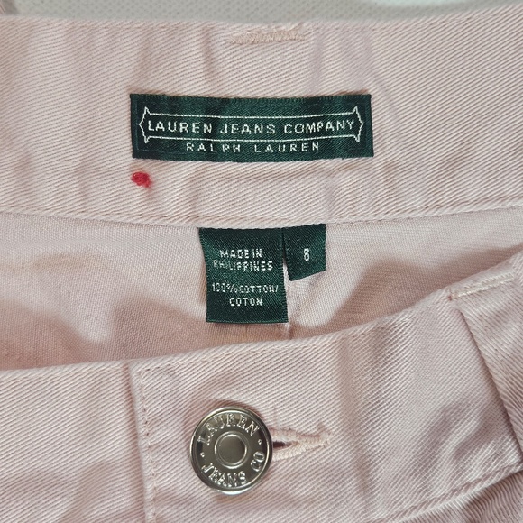 Lauren Ralph Lauren Pants Womens 8 Light Pink Chino Cotton Cropped Casual Solid - Picture 6 of 7